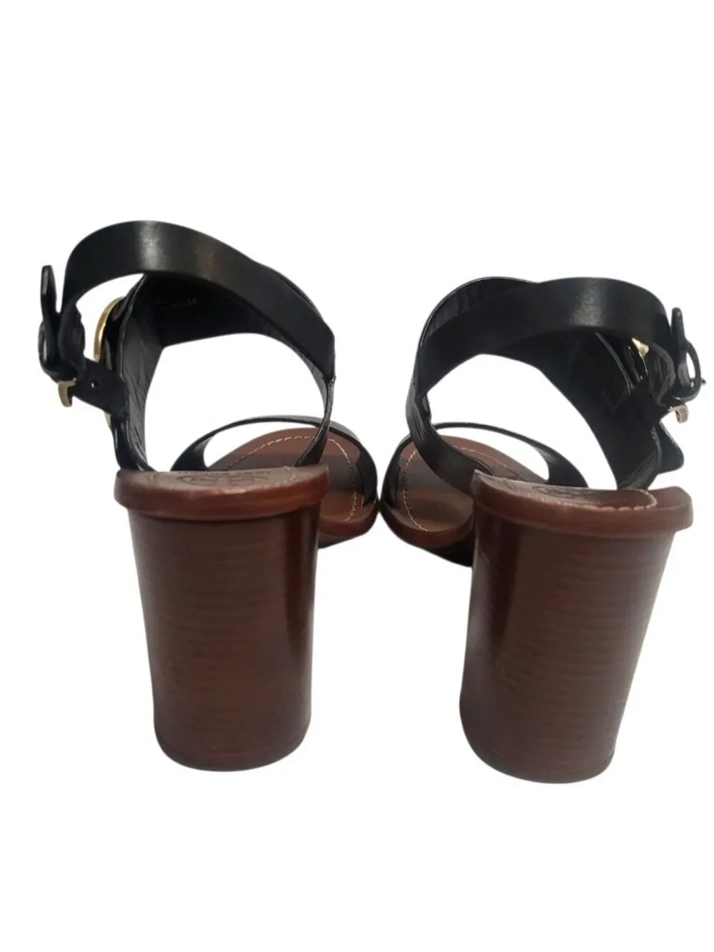 Tory Burch Thames Sandal Two-Tone Black & Brown Leather